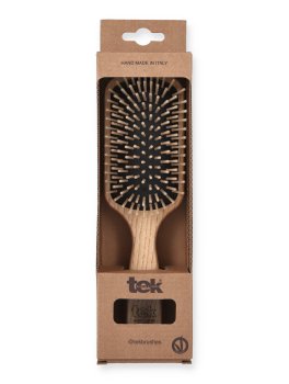 Spazzola Rettangolare con Denti Corti in Legno - Capelli da Corti a Medi - 3