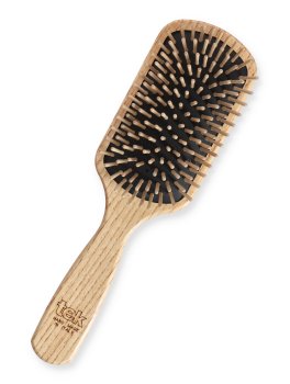 Spazzola Rettangolare con Denti Corti in Legno - Capelli da Corti a Medi - 1