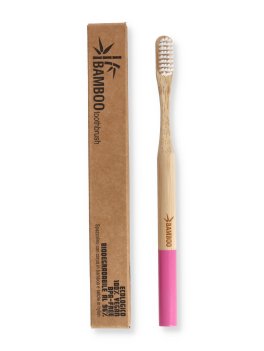 Spazzolino in Bamboo Setole Dure - Rosa - 1