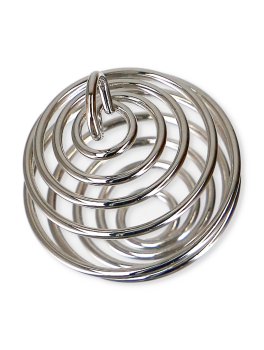 Spirale Gabbia Grande in Metallo Rodiato e Argentato 25 x 25 mm - 2