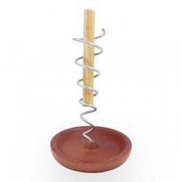 Spirale per Palo Santo in Acciaio con Base di Legno - 5