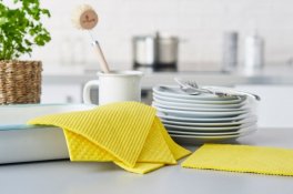Spugna Compostabile e Biodegradabile in Cotone e Cellulosa Gialle - 4 Pezzi - 4