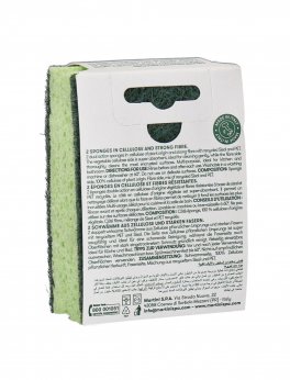 Spugna Doppia Azione: Cellulosa di Origine Vegetale e Fibra Forte - 2 Pezzi - 2