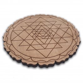 Sri Yantra Inciso su Okume - 2