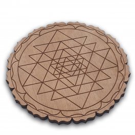 Sri Yantra Inciso su Okume - 3