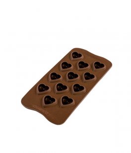 Stampo in Silicone - 12 Cioccolatini Cuore 3D - 3