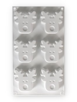 Stampo in Silicone Rudolph con 6 Formine con la Renna Natalizia e 1 Tagliapasta - 5