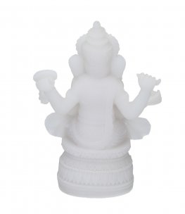 Statuetta Ganesh in Alabastro Bianco - 2