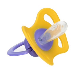 Succhietto Calmante in Silicone - Misura 1 - Anello Giallo/Lavanda