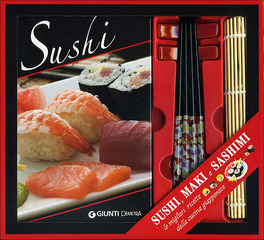 Sushi, Maki e Sashimi con Bacchette e Stuoietta in Bambu — Libro - 1