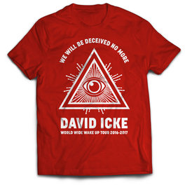 T-Shirt David Icke Tour 2016/2017 - Colore Rosso