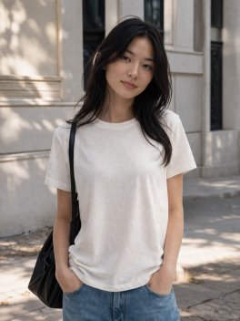 T-Shirt Donna in Cotone Bio Khira - Crema - 2