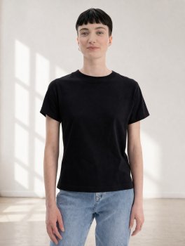 T-Shirt Donna in Cotone Bio Khira - Nera - 3