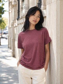 T-Shirt Donna in Cotone Bio Khira - Porpora - 2