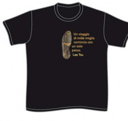 T-shirt Lao Tsu un Viaggio - Nera - Tg.s Fem. - Manica Corta