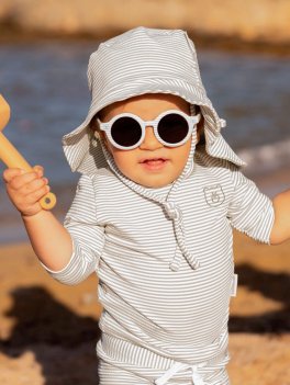 T-Shirt Mare Maniche Tre Quarti UV50+ - Blue Stripes Bear - 3