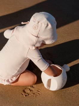 T-Shirt Mare Maniche Tre Quarti UV50+ - Pink Stripes Bear - 4