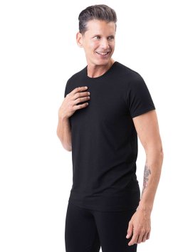 T-shirt uomo in Tencel™ e Cashmere a Manica Corta - Nero - 2