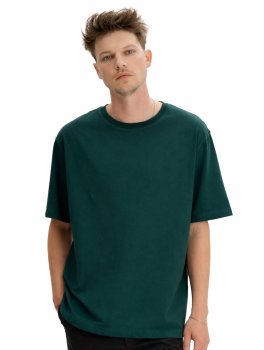 T-Shirt Uomo Oversize in Cotone Bio Bhajan - Deep Sea - 1