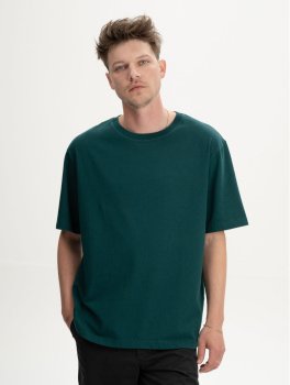 T-Shirt Uomo Oversize in Cotone Bio Bhajan - Deep Sea - 4