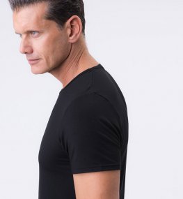 T-Shirt Uomo con Scollo Tondo in Fibra di Faggio - Nero - 2