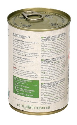Tacchino Bio con Amaranto e Zucca per Cani - 2