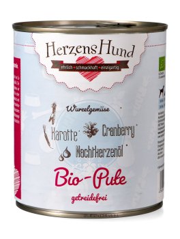 Tacchino Bio con Carote e Mirtillo Rosso Senza Cereali per Cani - 1