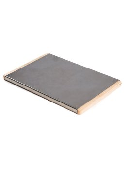 Tagliere Rettangolare in Acciaio con Base in Betulla "Calder" - 1