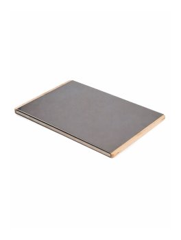 Tagliere Rettangolare in Acciaio con Base in Betulla "Calder" - 1