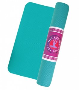 Tappetino Yoga Antiscivolo in PVC - Yogi & Yogini Turchese - 1