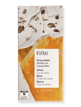 Tavoletta di Cioccolato Bianco e Fave di Cacao Bio "Stracciatella" - 1