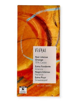 Tavoletta di Cioccolato Bio Extra Fondente  Arancia - 1