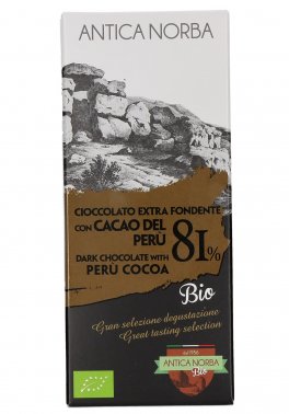Tavoletta di Cioccolato Extra Fondente 81% con Cacao del Perù