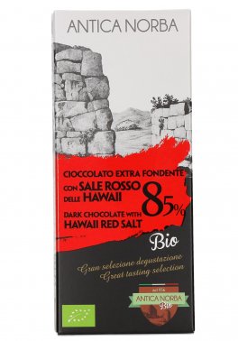 Tavoletta di Cioccolato Extra Fondente 85% con Sale Rosso delle Hawaii
