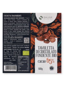 Tavoletta di Cioccolato Fondente 65% Bio - 2