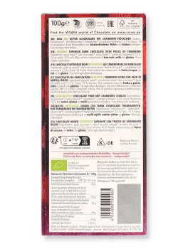 Tavoletta di Cioccolato Fondente 70% con Mirtilli Rossi - 2