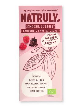 Tavoletta di Cioccolato Fondente e Lamponi Bio - Chocolicious - 1