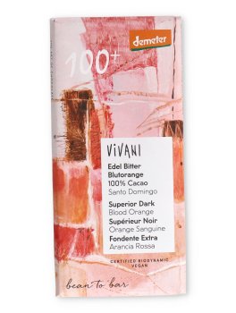 Tavoletta di Cioccolato Fondente Extra 100% con Arancia Rossa - 1