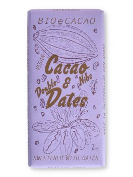 Tavoletta di Cioccolato Vegan con Cacao Biologico "Double Dates" - 1