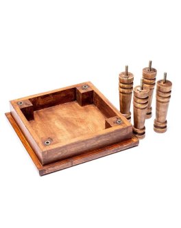 Tavolino di Legno di Acacia - 5