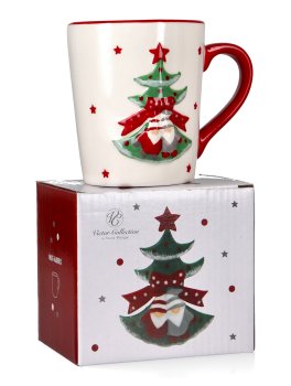 Tazza Natalizia in Ceramica con Albero di Natale e Gnomo - 2