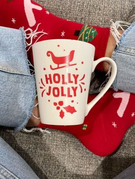 Tazza in Ceramica e Calzini Natalizi - Holly Jolly Christmas Box - 8