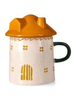 Tazza in Gress con Coperchio - Funghi - 1