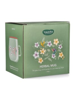 Tazza in Vetro "Armonia dei Fiori" con Coperchio in Ceramica - 3