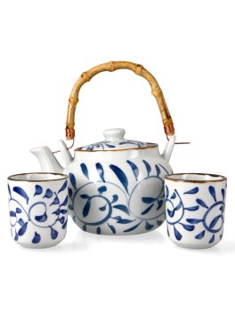 Teiera in Porcellana "Old China" + 2 Tazze - Petali - 1
