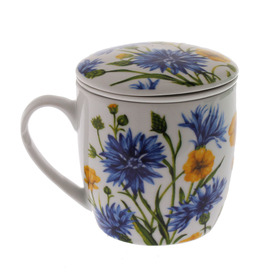 Tisaniera Fiori Blu e Gialli