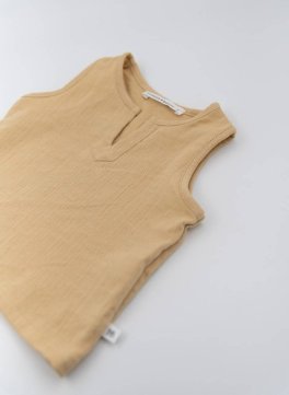 Top Smanicato Muslin Bimbo - Cammello - 2