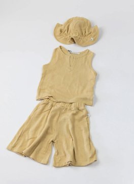 Top Smanicato Muslin Bimbo - Cammello - 3