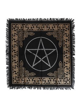 Tovaglia da Altare Esoterica con Frange - Pentagon - 1
