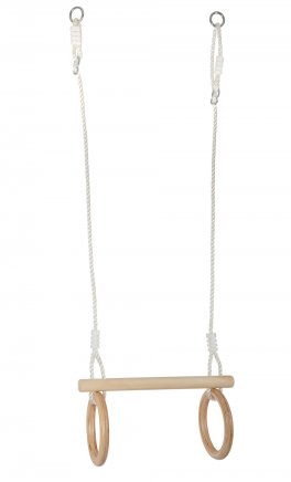 Trapezio con Anelli da Ginnastica in Legno - 1
